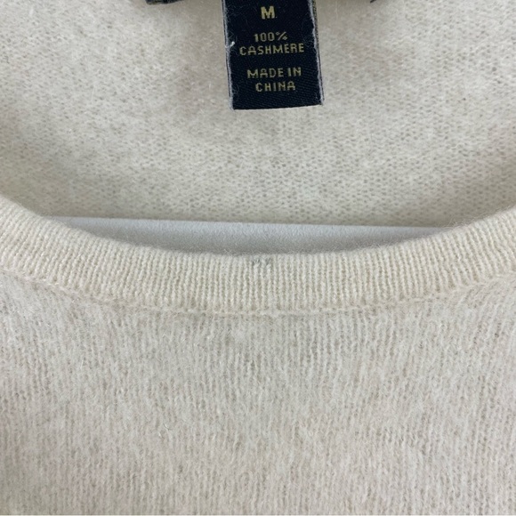Charter Club Luxury 100% Cashmere Sweater Cream Ruffle Quiet Luxury Soft Girl M - Picture 9 of 13